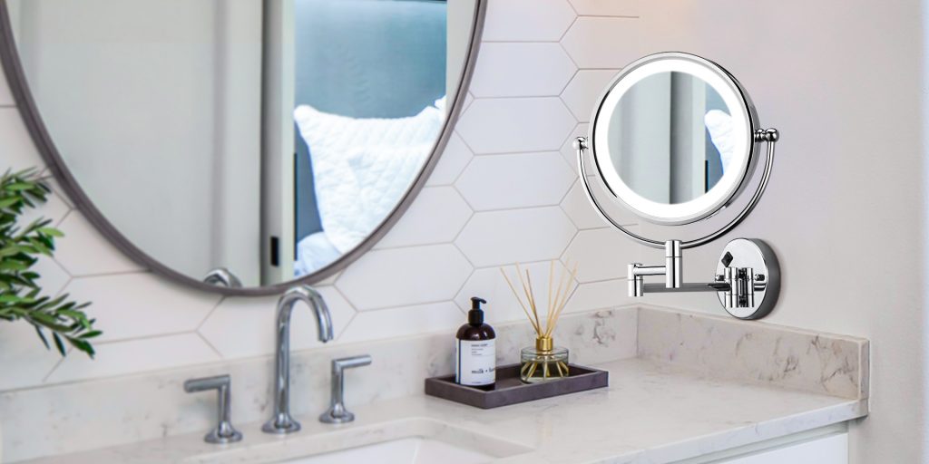Extendable Folding Arm Bathroom 360° Rotatable Magnifying Vanity Mirrors